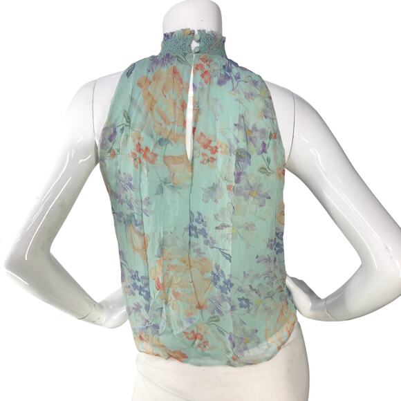 Alice + Olivia A+O Womens Size XS Top Annmarie Smocked High Neck Tank BRAND NEW - Picture 7 of 16